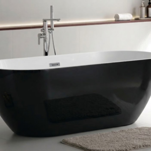 2033 E - BANHEIRA DE IMERSAO UNIQ HOME PURA 160X75CM NERA COR: WHITE & BLACK